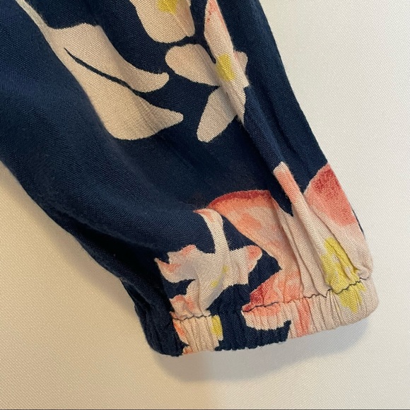 BILLABONG‎ Blue Floral Dress Heart Strayed Back Strap Long Sleeves A-Line Small - Picture 9 of 11